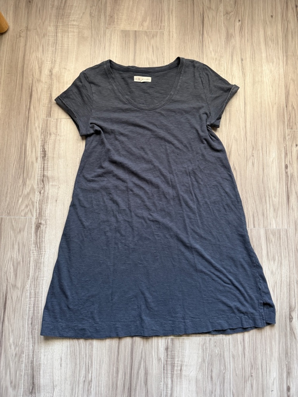 LOFT Charcoal Scoop Neck T-Shirt Dress